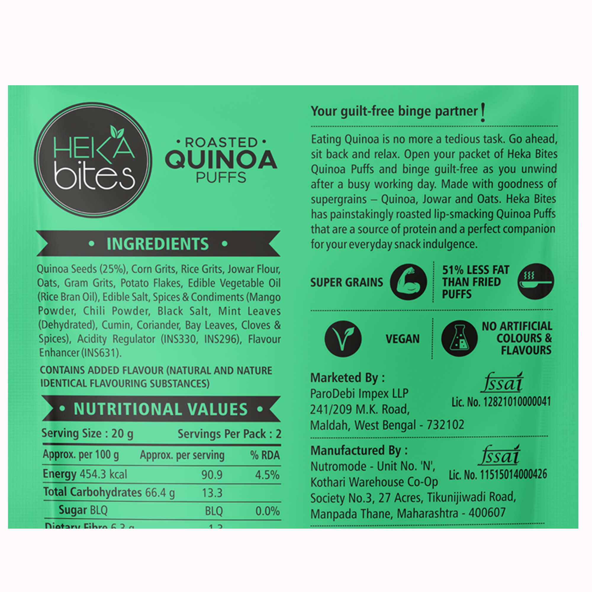 Quinoa Puffs - Indian Chaat (2 Pack of 100 grams)