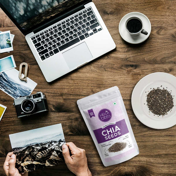Heka Bites Raw Chia Seeds | 100% Premium Raw Seeds| Source of Omega -3 Fatty Acids and Calcium, High in Dietary Fibre and Protein|