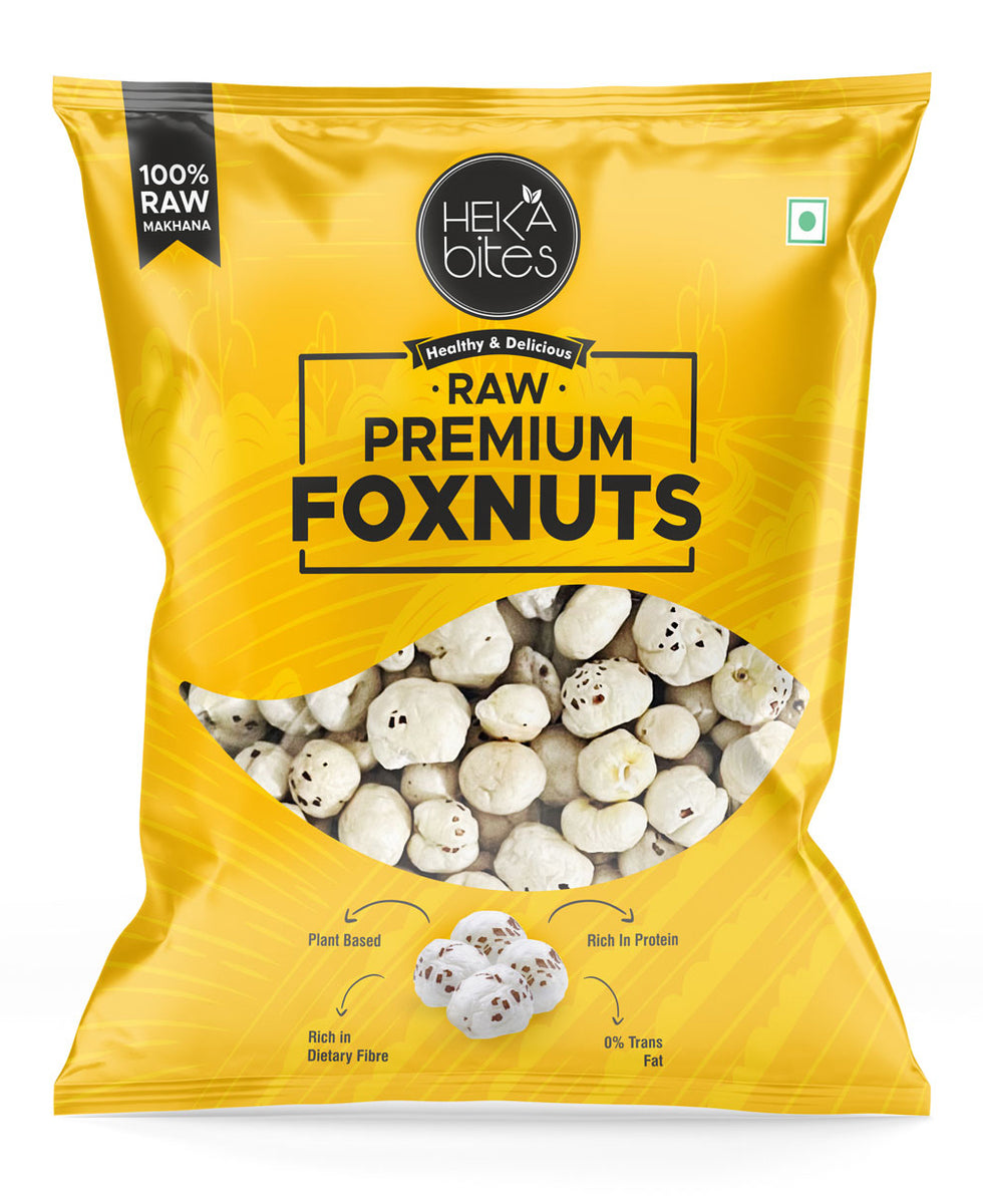 Heka Bites Premium Raw Makhana ( Fox Nuts) 200g (Pack of 2)