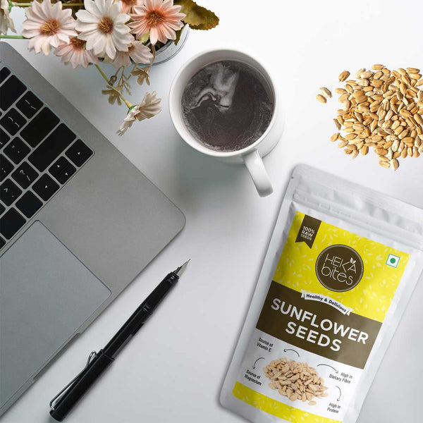 Heka Bites Raw Sunflower Seeds | Source of Vitamin E and Magnesium| High in Dietary Fibre and Protein|Super Seeds| Diet Snacks