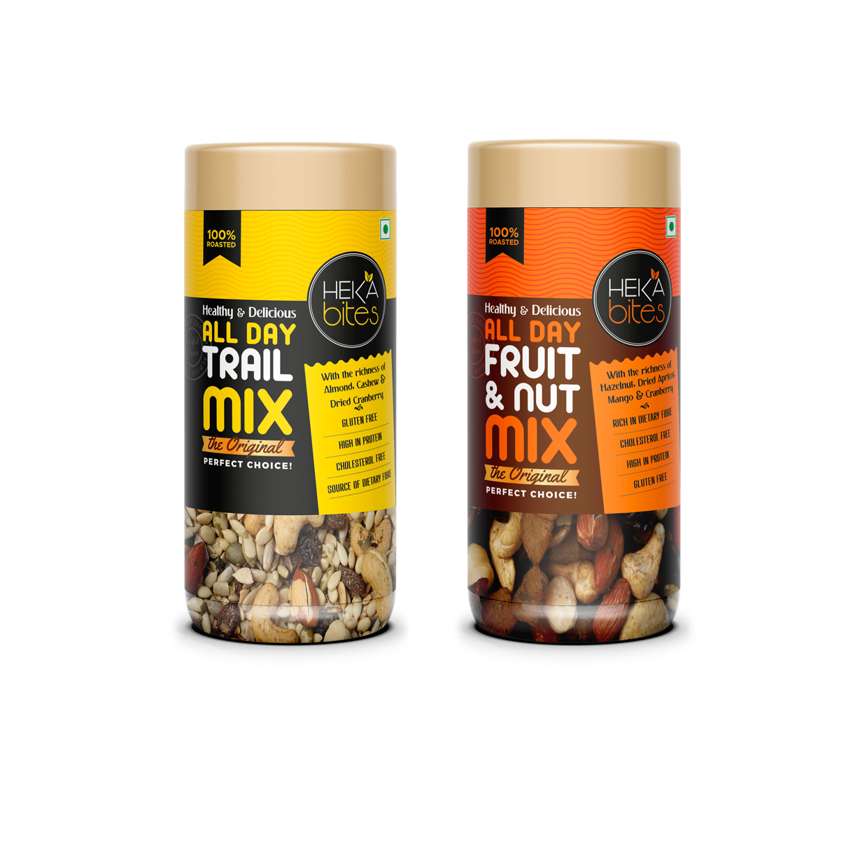 Heka Bites Dry Fruits Delight - All Day Fruit N Nut Mix 150g & All Day  Trail Mix 150g